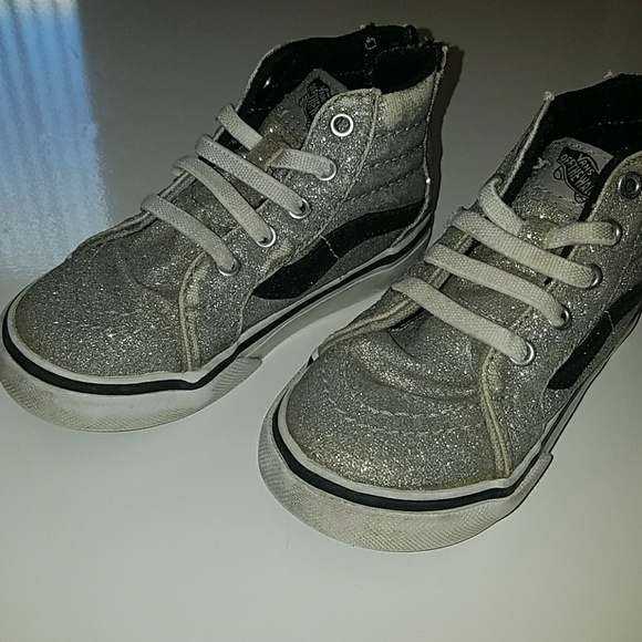 silver glitter vans toddler